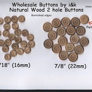 100 Stück bis 2000 Stück 5/8 &quot;(16 mm) Naturholz 2-Loch-Knöpfe-7/8 &quot;&quot;gleiche Taste auch verfügbar) Kundenspezifische Mengenbestellungen verfügbar-2800 auf Lager