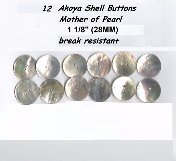 20 Akoya Shell Mother of Pearl Doll Buttons 5//16/" 9mm first quality durable