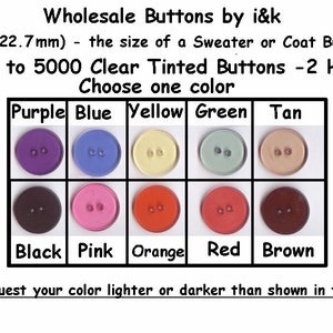 100 to 3000 pcs. Clear 7/8&quot; Shiny 2 hole Lead-Free Buttons  NEW - 22.7mm WHOLESALE - Choose One color from selection or request any color