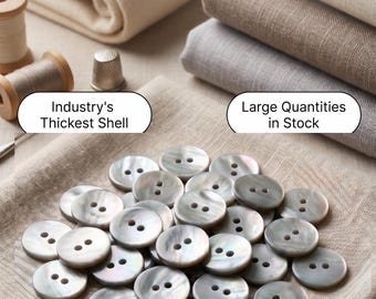 50 auf 10.000 Stück Akoya 1/2 "Muschel Perlmuttknöpfe MOP 12 mm 20L Premium Qualität & Dicke WHOLESALE Sonderanfertigungen möglich