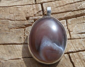 Botswana agate, pendant, hand crafted  in sterling silver