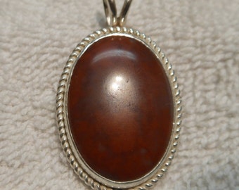 Red Jasper Pendant hand crafted  in sterling silver