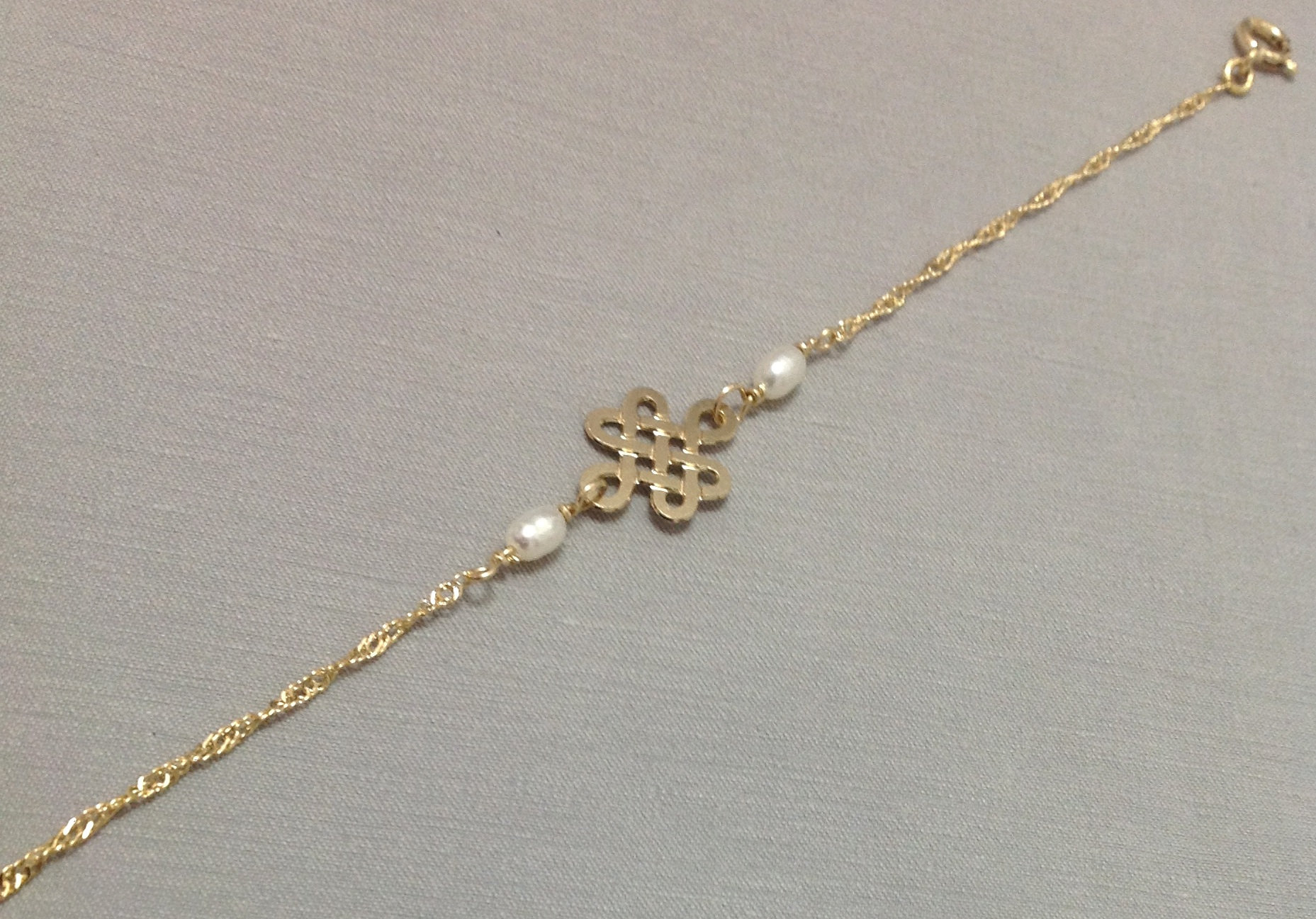Pearls Bracelet Endless Knot Bracelet Natural Pearls Etsy Nederland