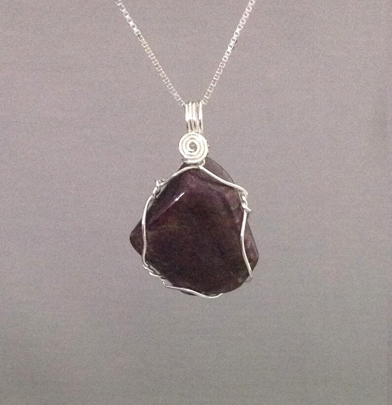 Sterling Silver Wire Wrapped Pendant gemstone Pendant Ruby Necklace Handcrafted Ruby Jewelry July birthstone Natural Ruby Pendant