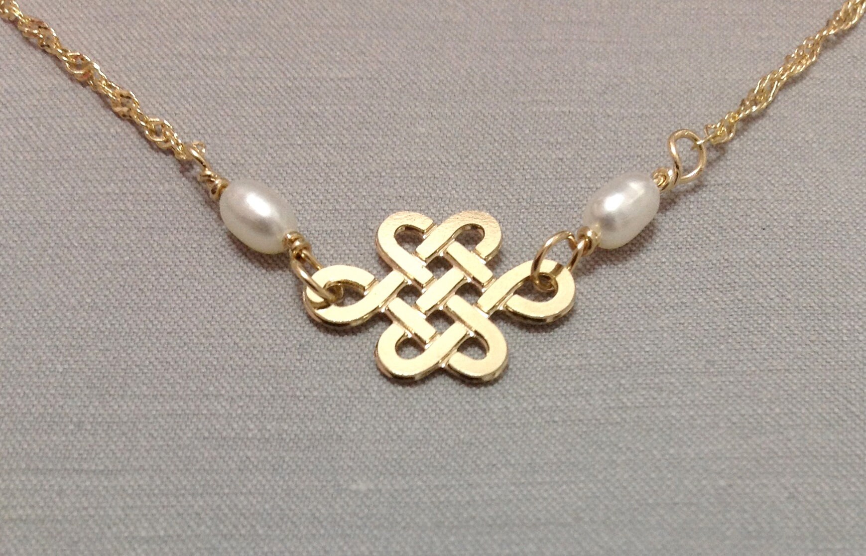 Pearls Bracelet Endless Knot Bracelet Natural Pearls Etsy Nederland