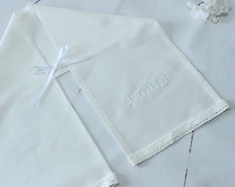 Baptism Stole with Baby Name,Blessing, Christening Accessories, Personalized Baptism Baby Gift, White Christening Stole, Embroidered Sash