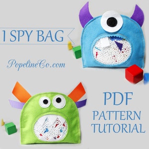 Sewing Pattern, 2 Monsters, Sensory Toy I Spy Bag Pattern, PDF Sewing pattern, PDF  Pattern, Baby Toy Pattern, Halloween Kids Gift