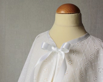 Baptism Cape Lace, White Christening Baby Cape, Girl Jacket Capelet, Christening outfit, Flower Girl