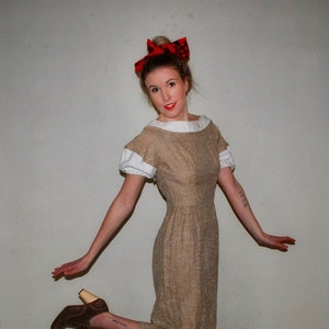 Cotton tweed 1960&#39;s secretary dress