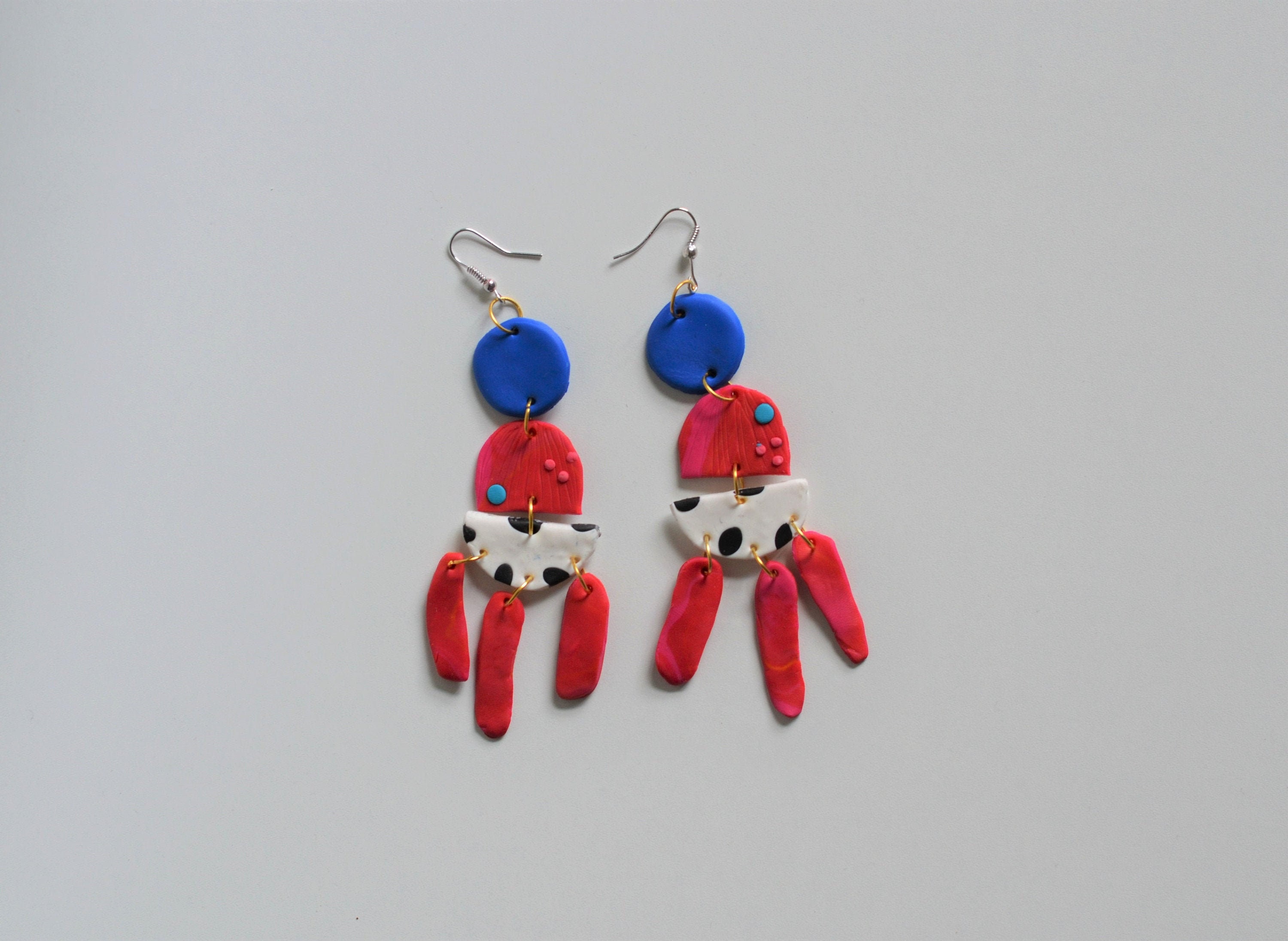 Funky clay earrings Etsy