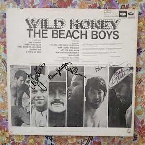 RARE! Beach Boys Autographed Wild Honey Brian Wilson Carl Wilson Al Jardine Mike Love Bruce Johnston