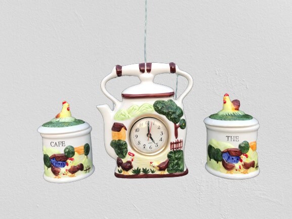 Ensemble Pendule + Pots Céramique