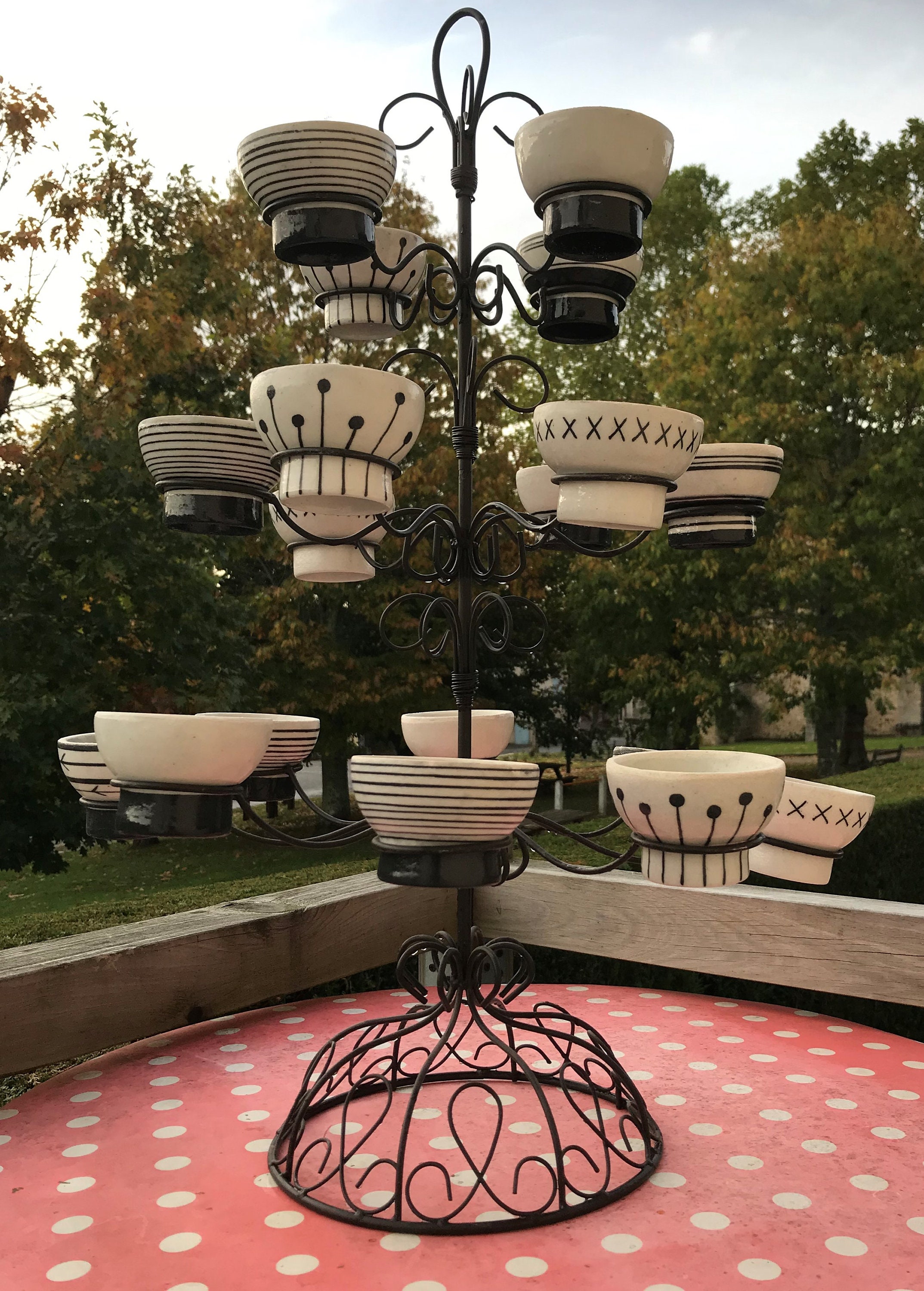 Chandelier Metal Noir | Coupelles Ceramique