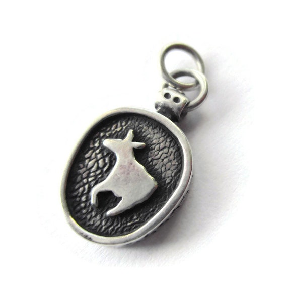 Small Moose Charm Antiqued Sterling Silver Small Moose Charm Antiqued Sterling Silver