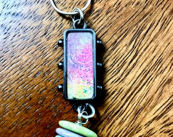 Confetti in a Bezel Pendant