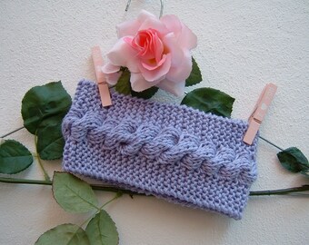 Women's hair band-Lilac merino wool band-knitting handmade- Women's winter fashion- One size fits all