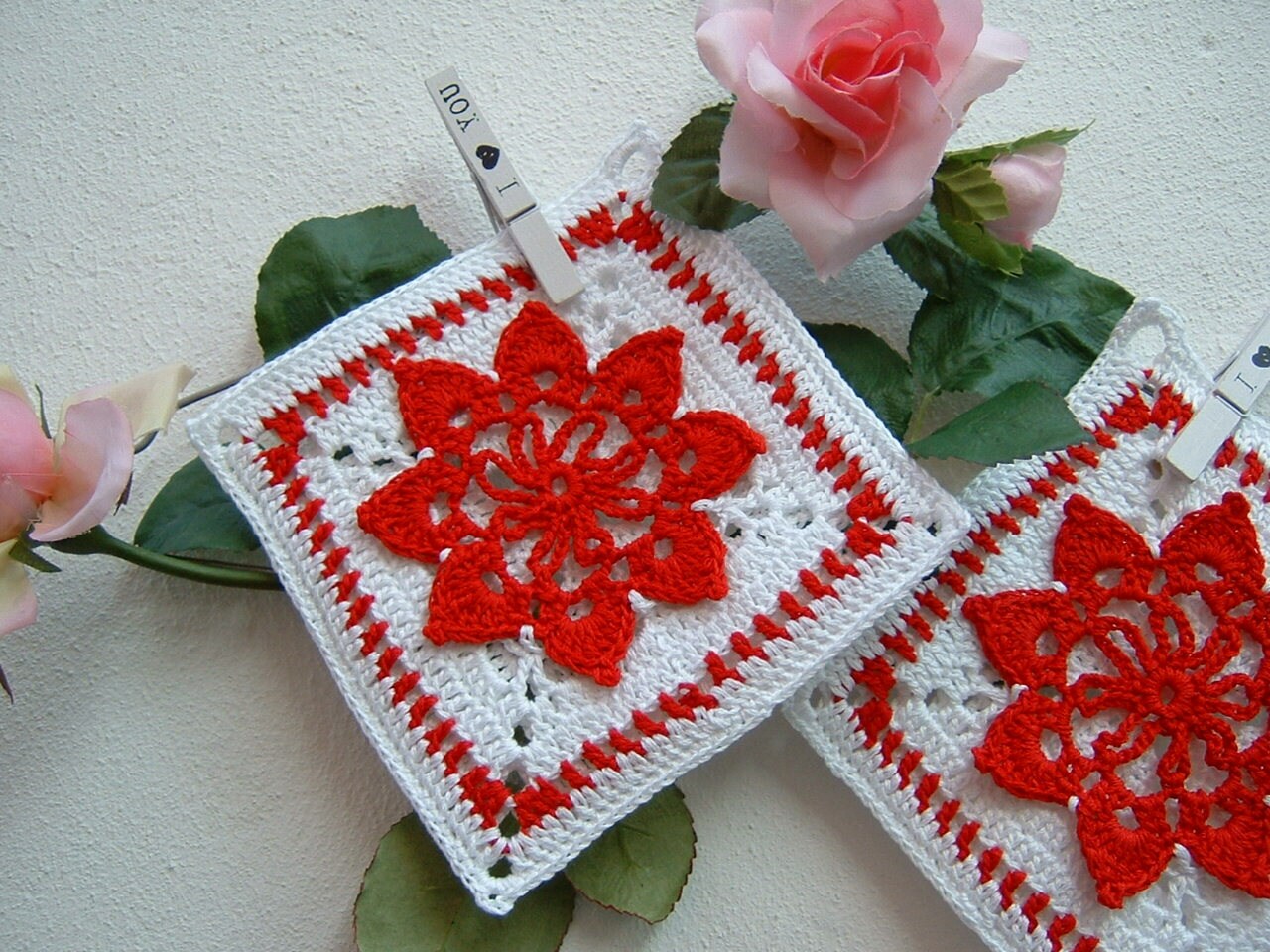 Square Cotton Pot Holder Pink