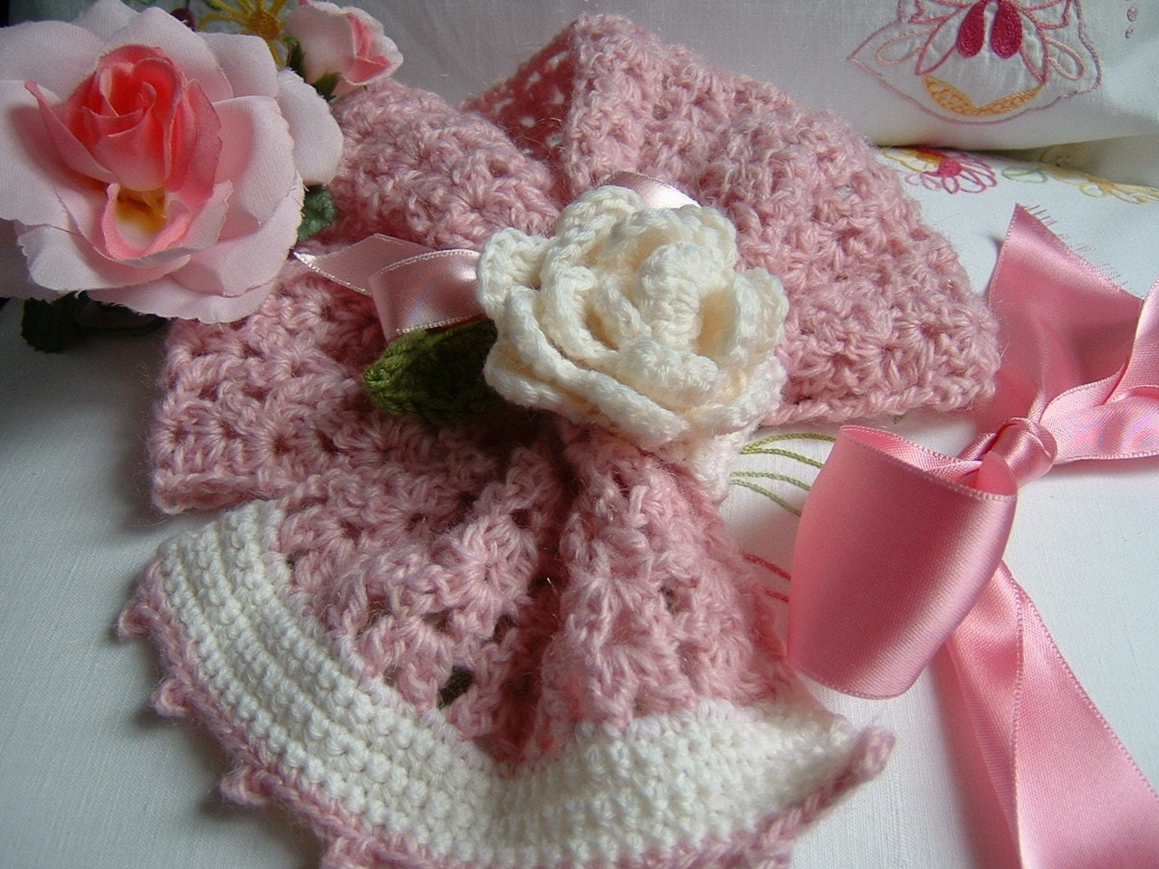 Scarf for little girl handmade crochet in pure wool with a Etsy
