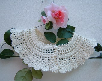 Women's Crochet Collar-Inspired by Ruth Bader Ginsburg Style-Ivory Cotton Collar-Victorian Chic Retro Collar-Women's Fashion