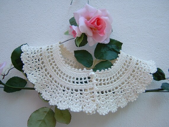 Colletto all'uncinetto da donna-Ispirato allo stile Ruth Bader Ginsburg-Collare di cotone avorio-Colletto retrò chic vittoriano-Moda donna