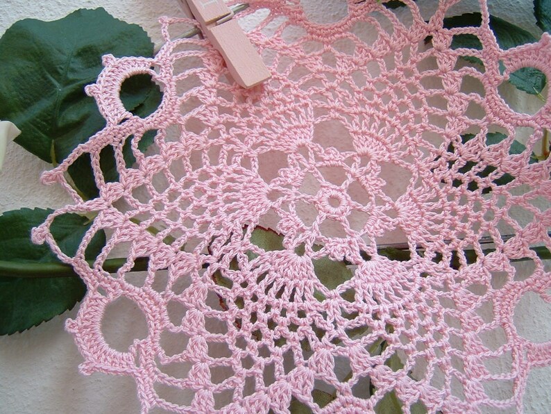 Doily for Crochet Favor Boxcenter Door Confetti in Pink Etsy