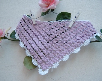 Crochet Bandana - Lilac Cotton Scarf - Summer Headband - Boho Style