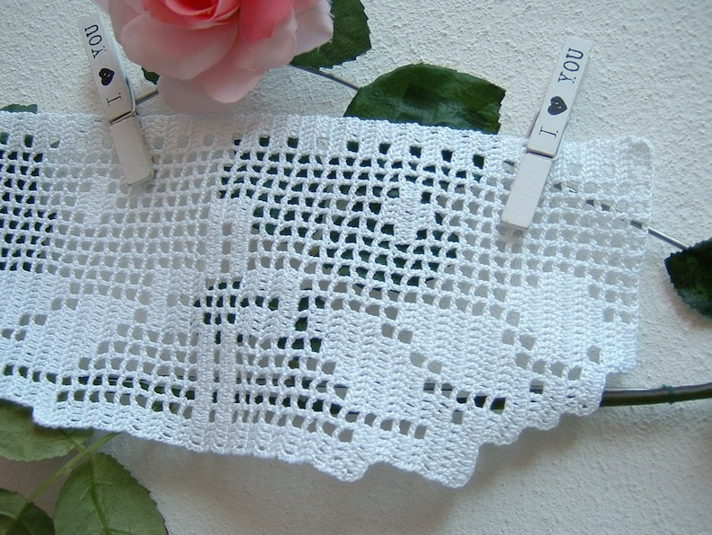 Liturgical Crochet Lace for Altar Tableclothfilet Border With Cross