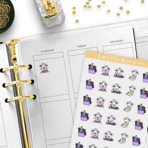 Art and Craft Planner Stickers / Character Functional Planner stickers / Bullet Journal, Filofax, Erin Condren, Happy Planner