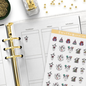 Stickers planificateur d'anniversaire Emma / Stickers planificateur fonctionnel personnage / Bullet Journal, Filofax, Erin Condren, Happy Planner