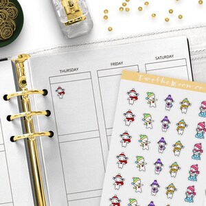 Emma Cold Weather Planner Stickers / Character Functional Planner stickers / Bullet Journal, Filofax, Erin Condren, Happy Planner