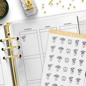 Adesivos para planejador de dentista Emma / Adesivos para planejador funcional de personagens / Bullet Journal, Filofax, Erin Condren, Happy Planner