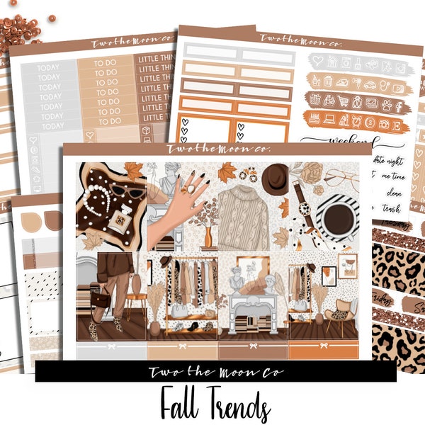 Fall Trends Weekly Kit / Deluxe Size / Fall sticker kit / Filofax, Erin Condren