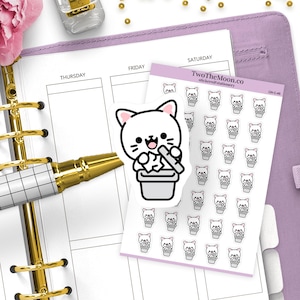 Süße Katzen Aufkleber / Aufkleber für Planer / Bullet Journal, Filofax, Erin Condren, Happy Planner