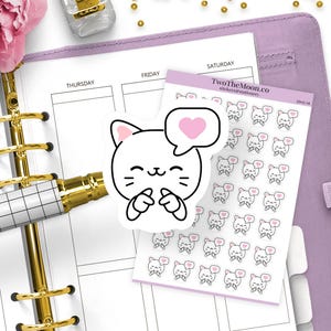 Adesivi adorabili per gatti / Adesivi per planner funzionale Icon / Bullet Journal, Filofax, Erin Condren, Happy Planner