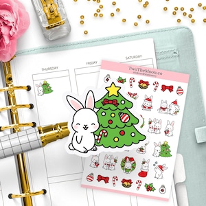 Pegatinas para planificador funcional Bunn Celebrating Christmas/ Icon/ Bullet Journal, Filofax, Erin Condren, Happy Planner