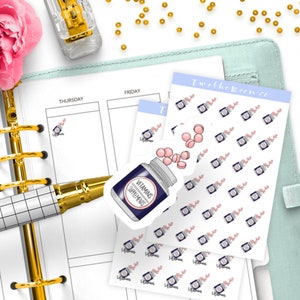 Vitamins Stickers / Icon Functional Planner stickers / Bullet Journal, Filofax, Erin Condren, Happy Planner