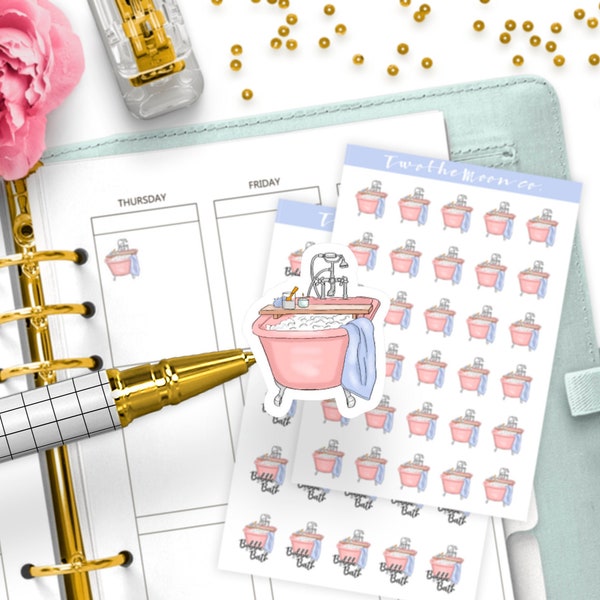 Bubble Bath Stickers / Icon Functional Planner stickers / Bullet Journal, Filofax, Erin Condren, Happy Planner