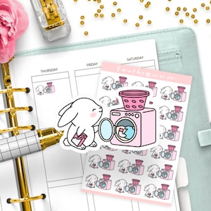 Pegatinas para lavandería Bunn / Pegatinas para planificadores funcionales Icon / Bullet Journal, Filofax, Erin Condren, Happy Planner