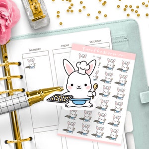 Adesivos Bunn Baking / Icon Functional Planner / Bullet Journal, Filofax, Erin Condren, Happy Planner