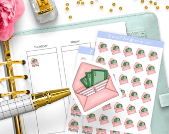 Pay Day Planner Stickers / Icon Functional Planner stickers / Bullet Journal, Filofax, Erin Condren, Happy Planner