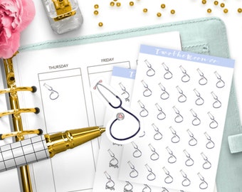 Doctor Planner Stickers, Functional Checkup Icons, Medical Appointment Journaling Labels