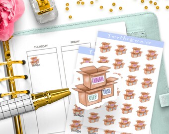 Declutter Planner Stickers / Icon Functional Planner stickers / Bullet Journal, Filofax, Erin Condren, Happy Planner