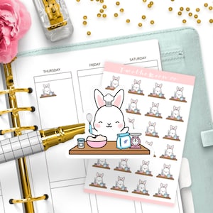Adesivos Bunn Baking / Icon Functional Planner / Bullet Journal, Filofax, Erin Condren, Happy Planner