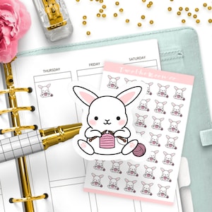 Bunn Knitting / Stickers Icon Functional Planner / Bullet Journal, Filofax, Erin Condren, Happy Planner