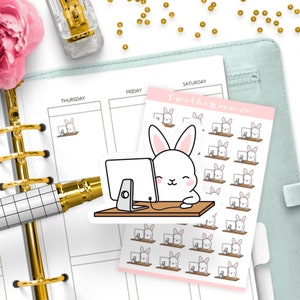 Pegatinas para planificadores funcionales Bunn Work / Icon / Bullet Journal, Filofax, Erin Condren, Happy Planner