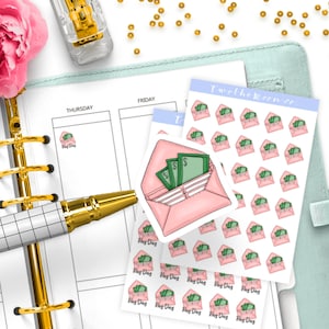 Pay Day Planner Stickers / Icon Functional Planner stickers / Bullet Journal, Filofax, Erin Condren, Happy Planner