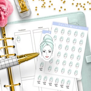 Pegatinas para lavarse el cabello / Pegatinas funcionales para planificadores de iconos / Bullet Journal, Filofax, Erin Condren, Happy Planner