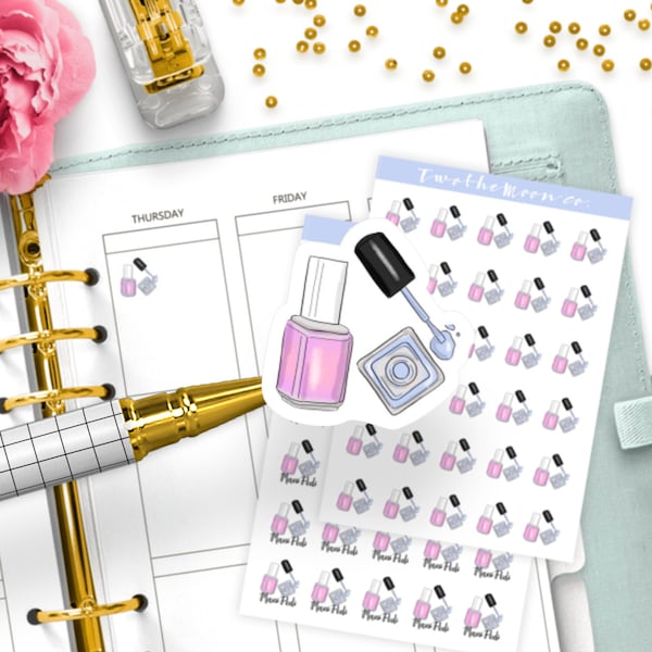 Mani Pedi Stickers / Icon Functional Planner stickers / Bullet Journal, Filofax, Erin Condren, Happy Planner