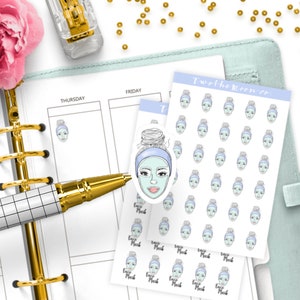 Stickers gezichtsmasker / pictogram functionele plannerstickers / Bullet Journal, Filofax, Erin Condren, Happy planner