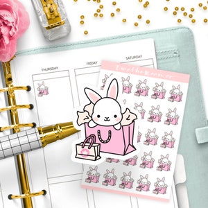 Adesivi Bunn Shopping / Adesivi Icon Functional Planner / Bullet Journal, Filofax, Erin Condren, Happy Planner